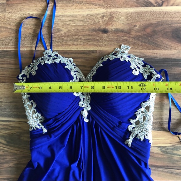 BNWT La Femme strapless beaded gown - Picture 10 of 11